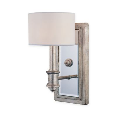 Buy Caracas Wall Mount Light Sconce in Bark with White Shade from Bed Bath & Beyond